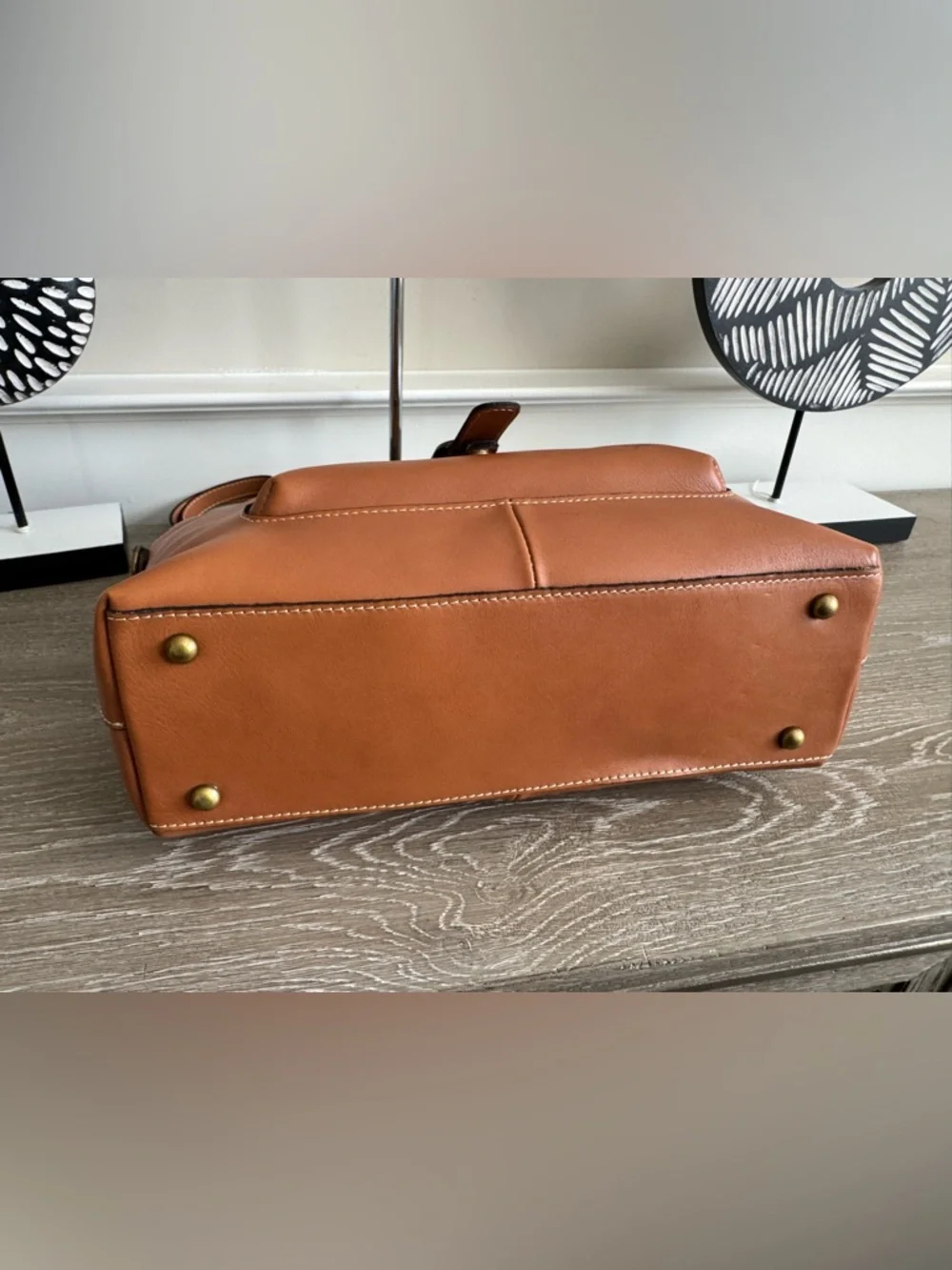 Patricia Nash Alanya Leather Tote Bag in Cognac Brown - Picture 11 of 15